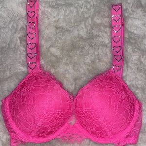 Victoria’s Secret Very Sexy Pink Hearts Shine Strap Push Up Bra 32B